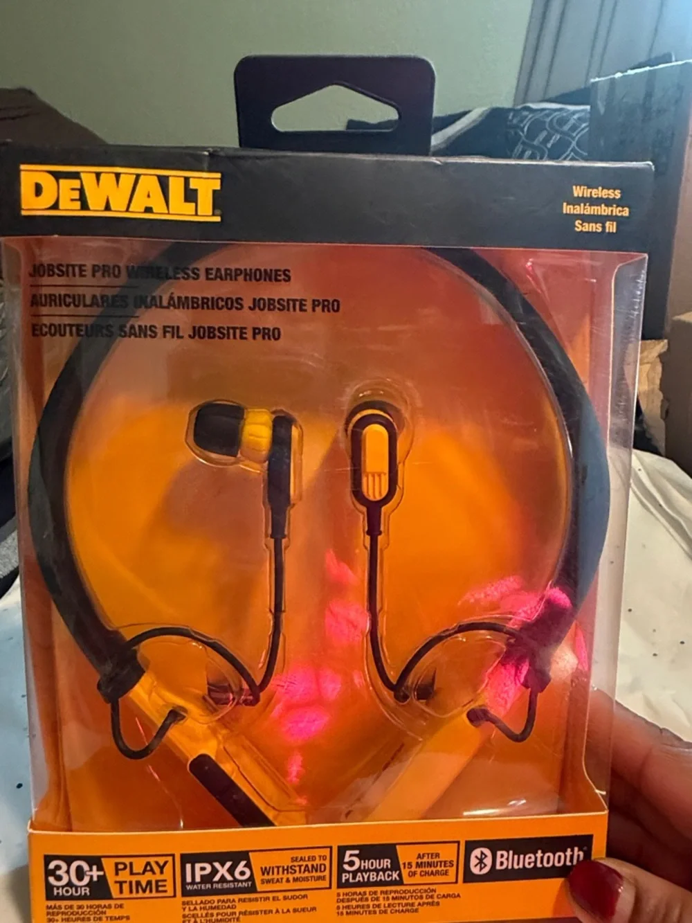 Yellow & Black Wireless Bluetooth Jobsite Earphones